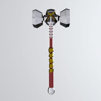 God Hammer isolated on white background. High quality 3d illustration