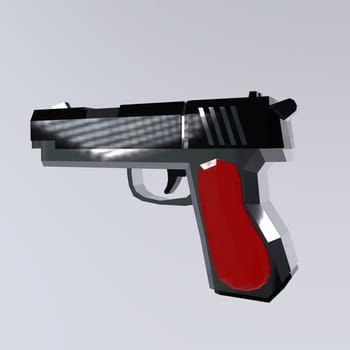 Handgun isolated on white background. High quality 3d illustration