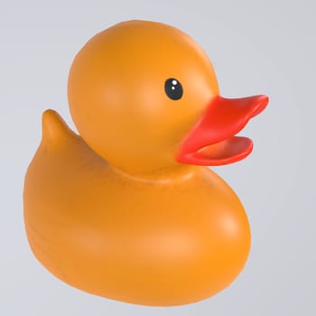 Duck Toy isolated on white background. High quality 3d illustration