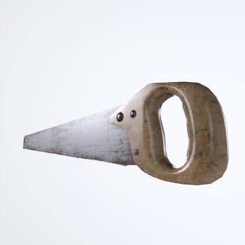 Handsaw isolated on white background. High quality 3d illustration