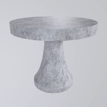 Marble Table isolated on white background. High quality 3d illustration