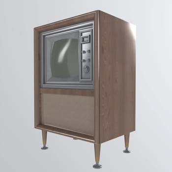 Vintage Tv isolated on white background. High quality 3d illustration