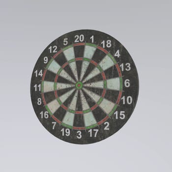 Dart Board isolated on white background. High quality 3d illustration