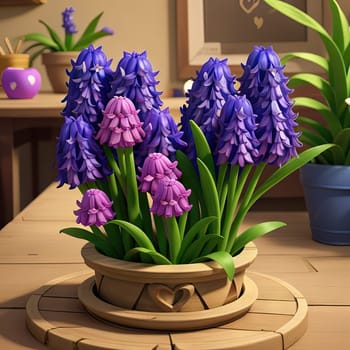 Happy International Women Day, hyacinth over background heartfelt congratulations on March 8th and Mother's Day