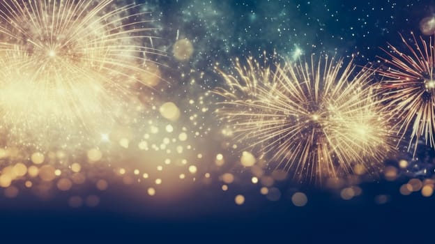 Abstract colored firework background new year celebration 2024 comeliness