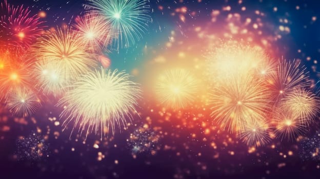 Abstract colored firework background new year celebration 2024 comeliness