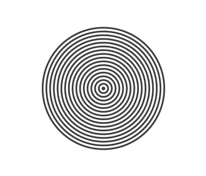 Concentric circle element. Black and white color ring. Abstract  vector illustration for sound wave, Monochrome graphic.