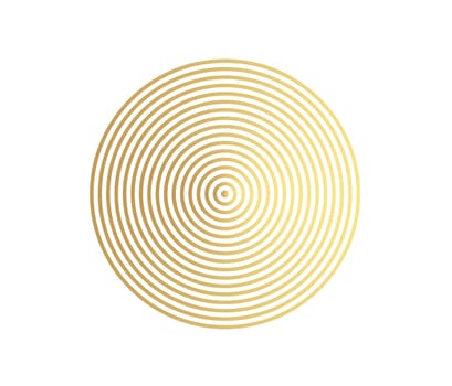 Concentric circle element. Gold luxurious color ring. Abstract  vector illustration for sound wave, golden graphic, Modern decoration for websites, posters, banners, template EPS10 vector