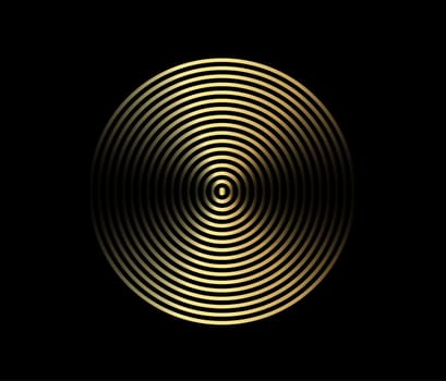 Concentric circle element. Gold luxurious color ring. Abstract  vector illustration for sound wave, golden graphic, Modern decoration for websites, posters, banners, template EPS10 vector