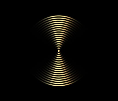 Concentric circle element. Gold luxurious color ring. Abstract  vector illustration for sound wave, golden graphic, Modern decoration for websites, posters, banners, template EPS10 vector