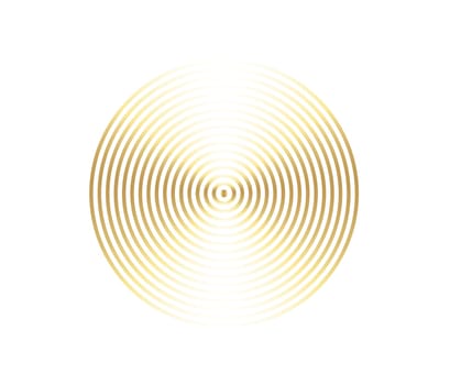 Concentric circle element. Gold luxurious color ring. Abstract  vector illustration for sound wave, golden graphic, Modern decoration for websites, posters, banners, template EPS10 vector