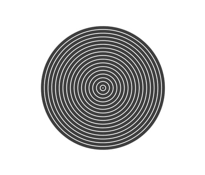 Concentric circle element. Black and white color ring. Abstract  vector illustration for sound wave, Monochrome graphic.