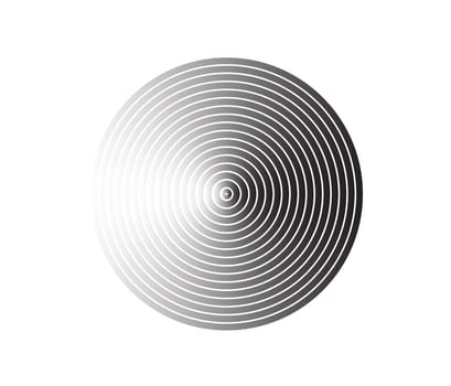 Concentric circle element. Black and white color ring. Abstract  vector illustration for sound wave, Monochrome graphic.