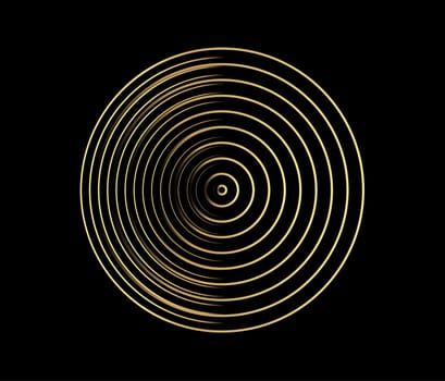 Concentric circle element. Gold luxurious color ring. Abstract  vector illustration for sound wave, golden graphic, Modern decoration for websites, posters, banners, template EPS10 vector