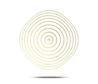 Concentric circle element. Gold luxurious color ring. Abstract  vector illustration for sound wave, golden graphic, Modern decoration for websites, posters, banners, template EPS10 vector