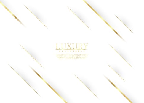 White luxury abstract background with golden lines and shadows. Premium vector illustration