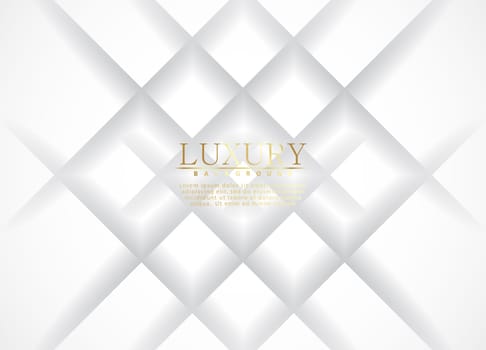 White luxury abstract background with golden lines and shadows. Premium vector illustration