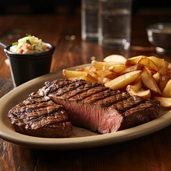 Medium rare texas roadhouse steak for lunch.