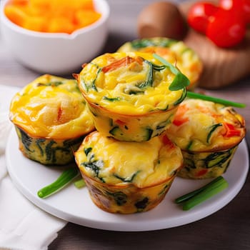 Delicious veggie egg muffins for keto and vegan diet.