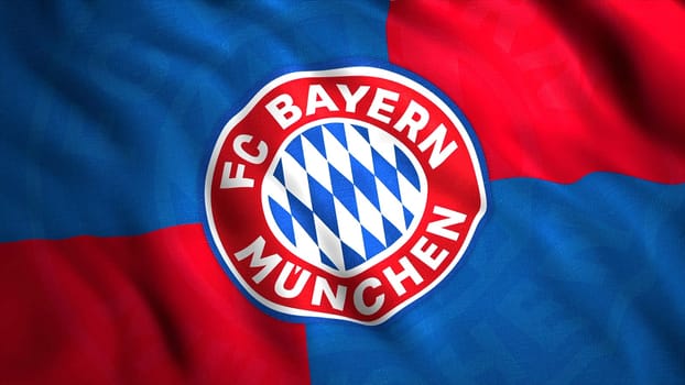 Professional German football Club Bayern Munich. Motion. FC Bayern Munich logo. For editorial use only