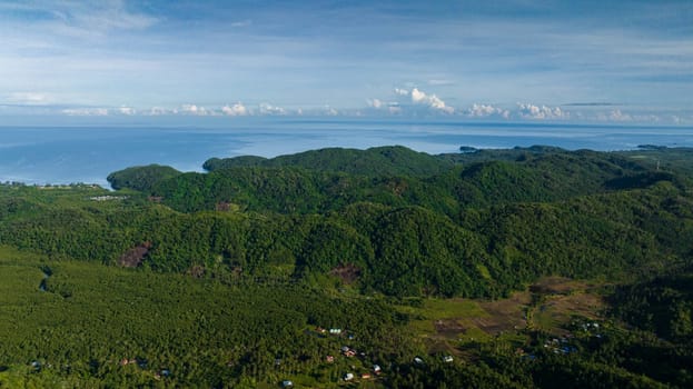 Top view of rainforest and jungle. Tropical landscape. Borneo,Sabah, Malaysia.