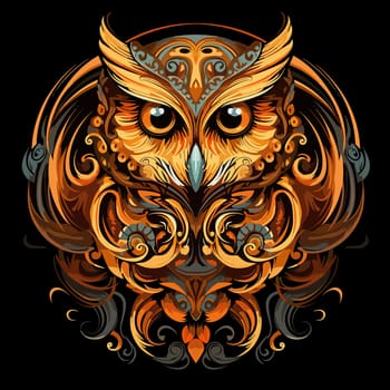 Illustration of an owl in a vector art style isolated on white. Template for sticker, t-shirt print, poster, etc.