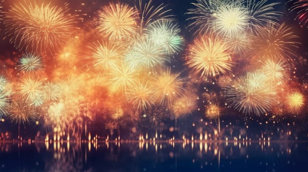 Abstract colored firework background new year celebration 2024 comeliness