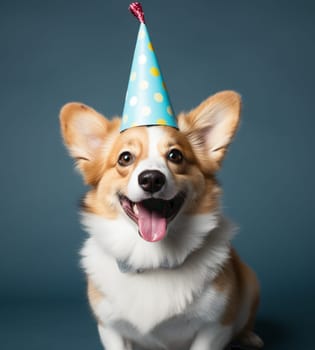 Dog in a Party Hat. High quality photo