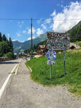 The Presolana pass is an Alpine pass in the Bergamo Prealps, which connects the Seriana Valley and its branch Val Borlezza to the Scalve Valley. The area is characterized by the presence of popular tourist facilities and a ski resort. Passo della Presolana - BG, ITALY - July 17, 2023