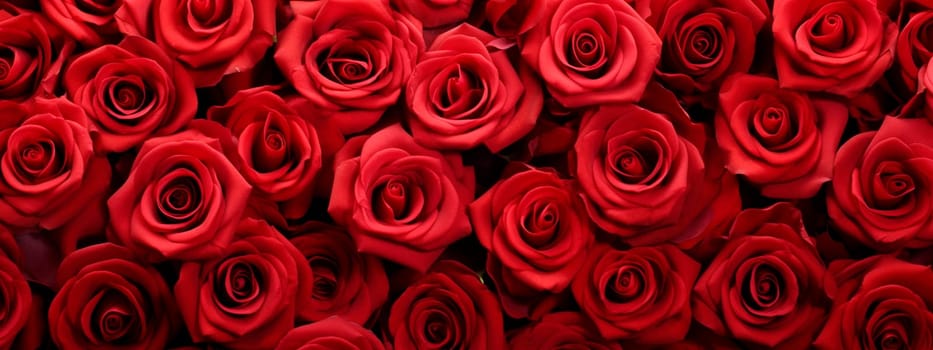 Texture of red roses background a lot. Selective focus. Valentine.