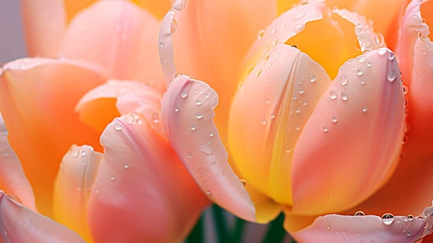 Beautiful tulips in pastel colors. Selective focus. Nature.