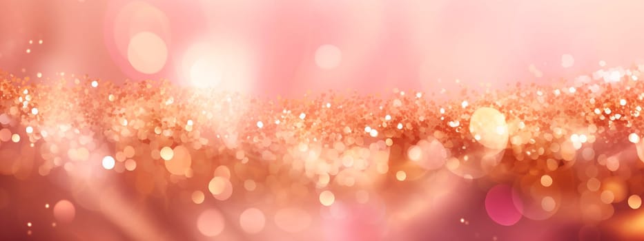 Pink background with sparkles and confetti. Selective focus. Holiday.