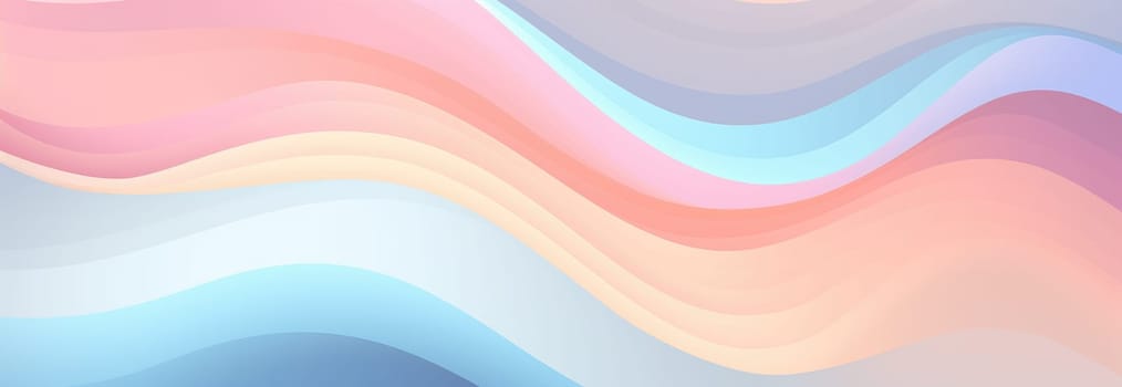 Abstract background with multicoloured wavy lines and shapes in delicate pastel shades