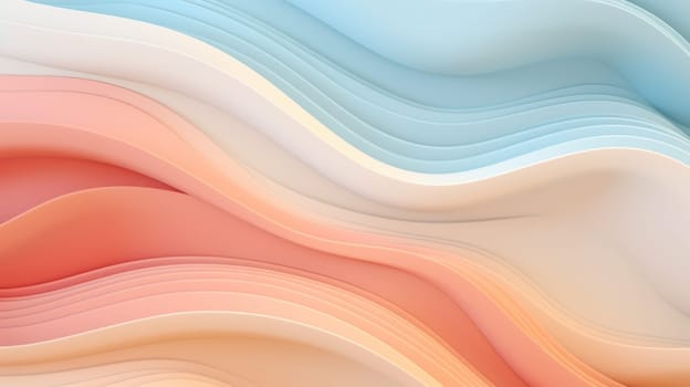 Abstract background with multicoloured wavy lines and shapes in delicate pastel shades