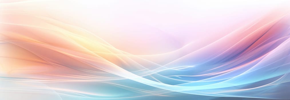 Abstract background with multicoloured wavy lines and shapes in delicate pastel shades