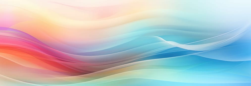 Abstract background with multicoloured wavy lines and shapes in delicate pastel shades