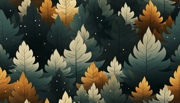 Abstract seamless pattern with autumn forest. background for various surface. Trendy drawn textures. Colorful trees and forest wallpaper cute design Nature