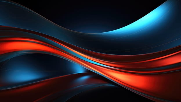 Abstract background of glowing lines in bright neon colours on a dark background