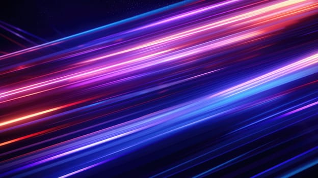 Abstract background of glowing lines in bright neon colours on a dark background