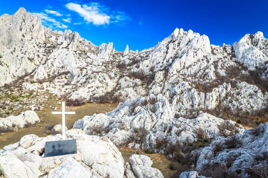 Velebit mountain national park stone sculptures Tulove Grede, Dalmatia region of Croatia