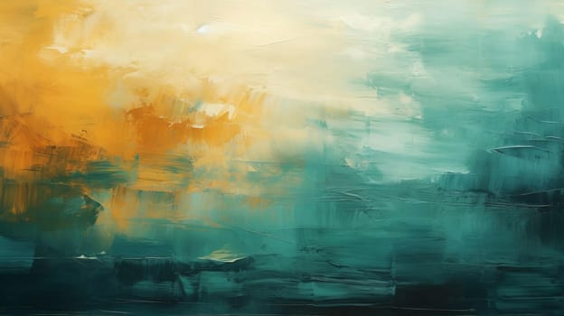 The abstract background is made in grunge style, hand-painted in brown, green, yellow and dark blue colors