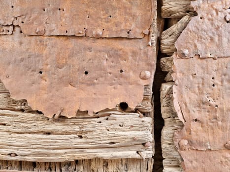 The wooden medieval door of noli medieval village liguria italy