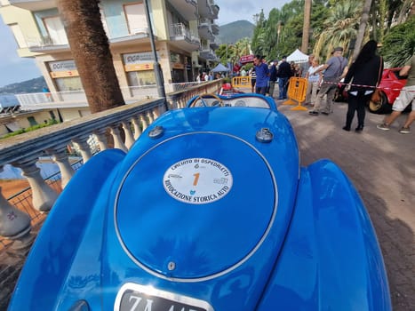 SANREMO, ITALY - OCTOBER 15 2023 - Historical Automobile Revival of the Circuit of Ospedaletti a competition in the streets of Ospedaletti