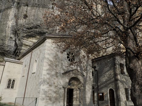 The Benedictine hermitage at the foot of the Bismantova Stone ormation in the Tuscan-Emilian Apennines (Italy)