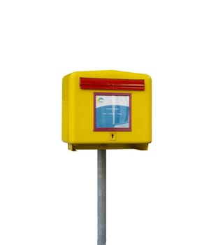 yellow postbox of Luxembourg Post office with a transparent background