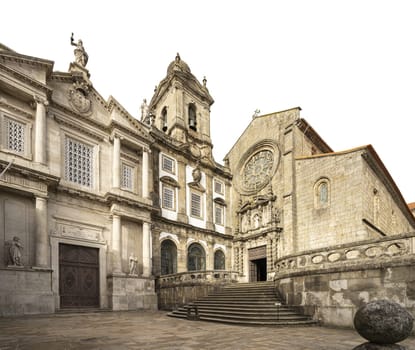 Exterior view of the Monument Church Of St Francis in Porto, Portugal with a transparent background