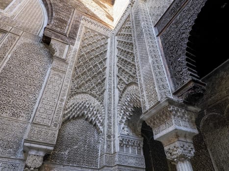 View of the Al-Attarine Madrasa in Fes, Morocco