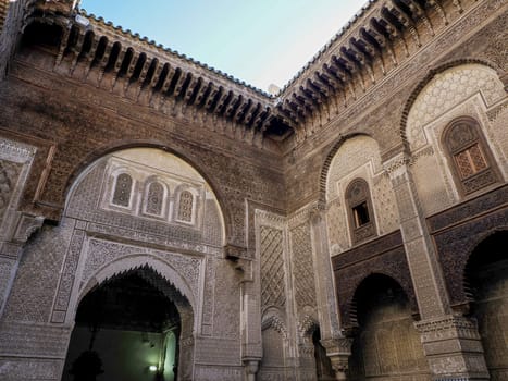 View of the Al-Attarine Madrasa in Fes, Morocco