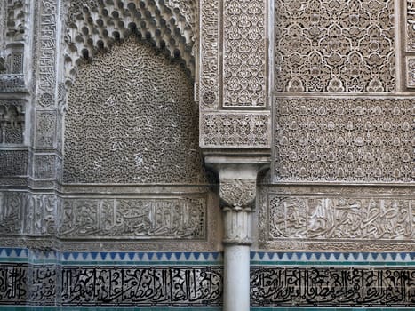 View of the Al-Attarine Madrasa in Fes, Morocco