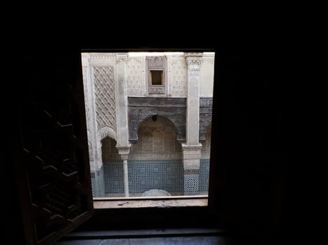 View of the Al-Attarine Madrasa in Fes, Morocco